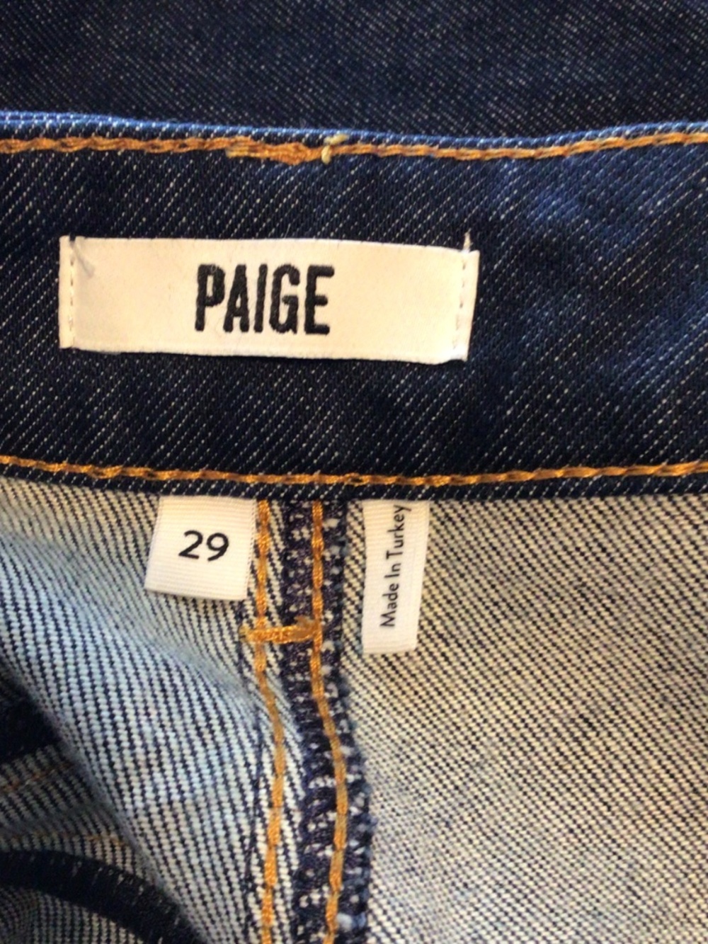 paige women harper patch pocket jeans blue size 29 (actual 30) retro 70’s sailor - Picture 11 of 11